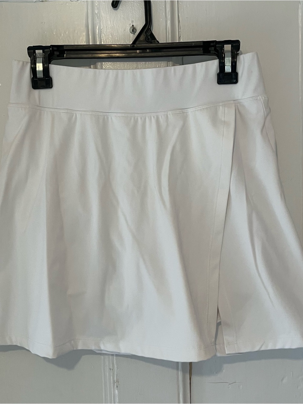 White Athletic Skort with Side Slit